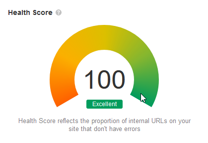 100% Health score at Ahrefs"